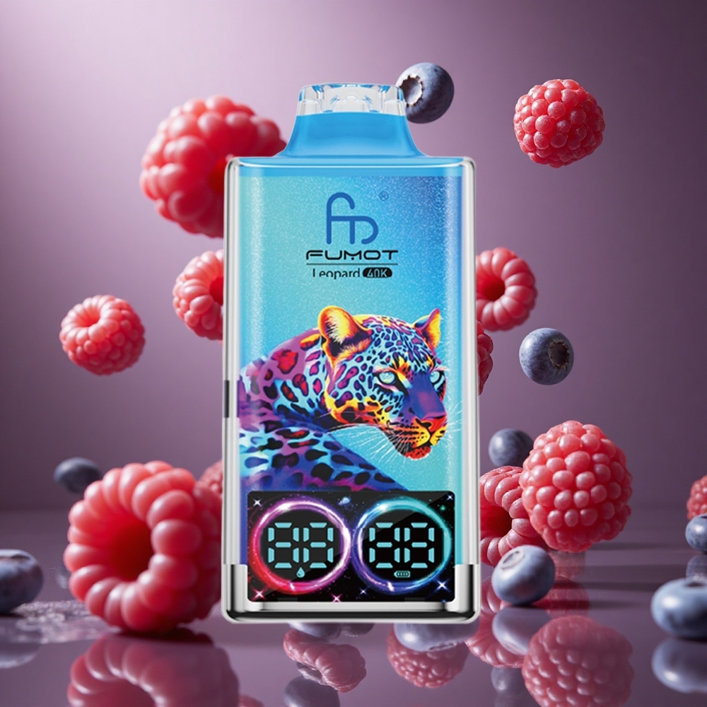 Fumot Leopard 40K 퍼프스 듀얼 메시 블루베리 라즈베리 디스포저블 베이프