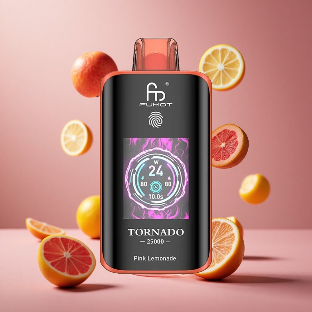 Fumot Tornado 25000 퍼프 핑크 레모네이드 700mAh 리차저블 배터리