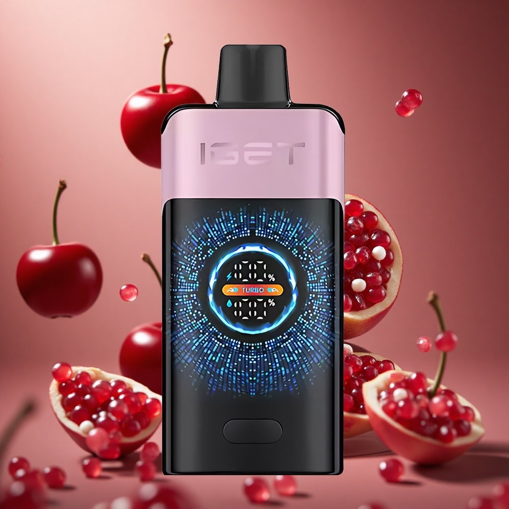IGET ONE 12000 퍼프 디스포저블 베이프 체리 석류 2700mAh 배터리 용량